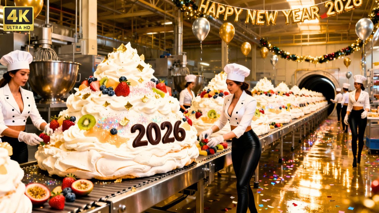 Inside a Modern Bakery: How Pavlova Is Made for New Year (Full Process)