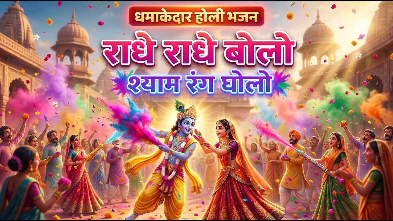 धमाकेदार होली भजन -राधे राधे बोलो, श्याम रंग घोलो | Holi Special DJ Bhajan | Radha Krishna Holi Song
