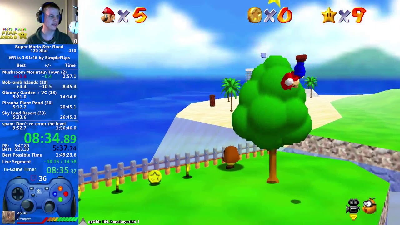 Super Mario Star Road - 130 Star Speedrun 1:55:26