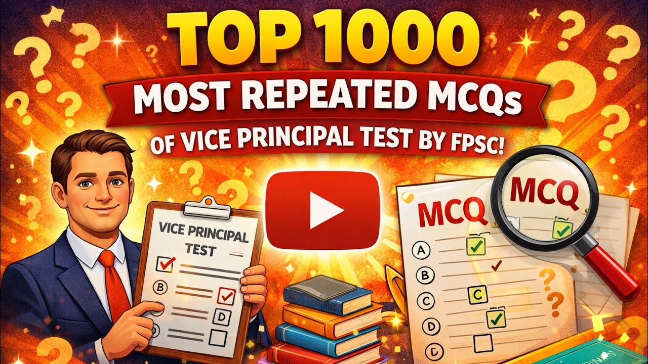 FPSC Vice Principal Most Repeated MCQs | FPSC Test Preparation