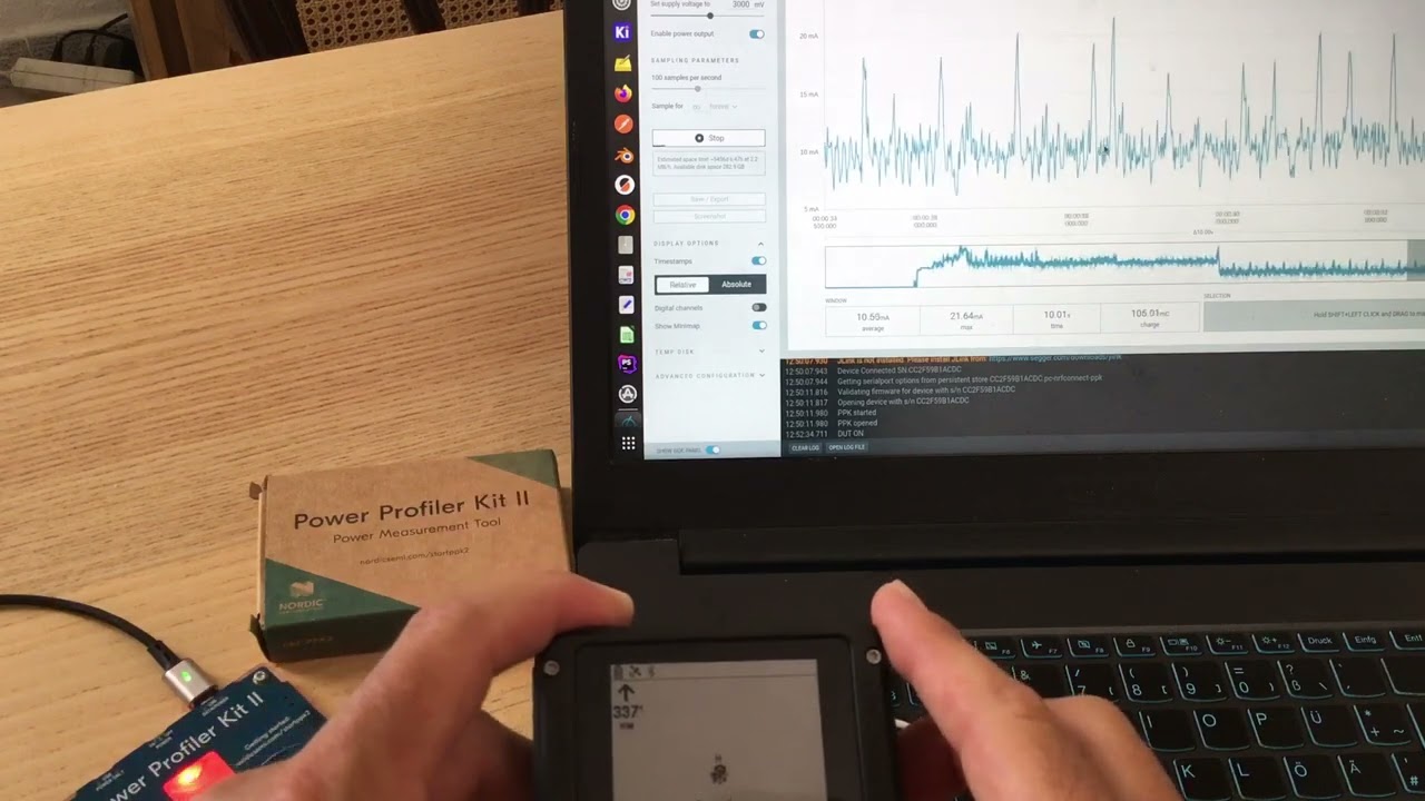 Measuring consumption of Garmin Foretrex 801 GPS watch
