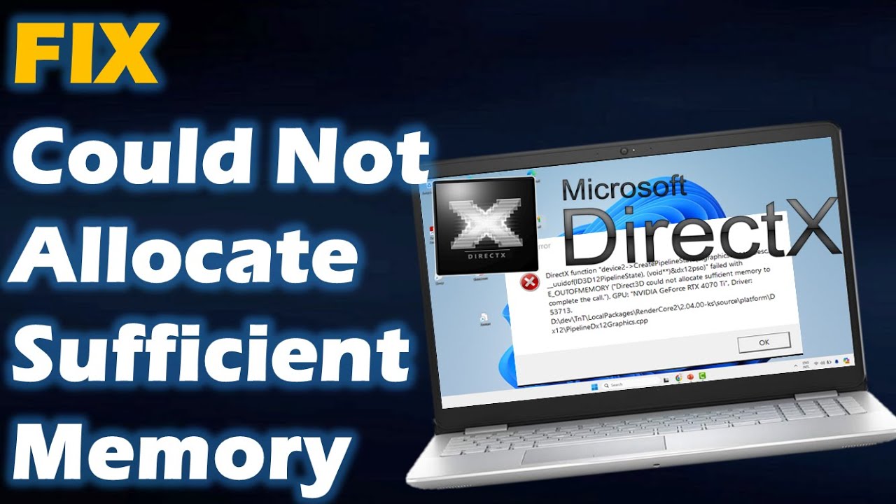 РЕШЕНО: Ошибка DirectX «Не удалось выделить достаточно памяти» в Windows 11