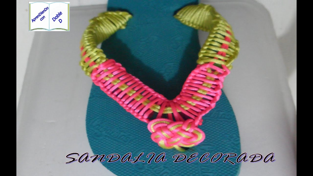 DECORACIÓN DE SANDALIA CON HILO COLA DE RATA