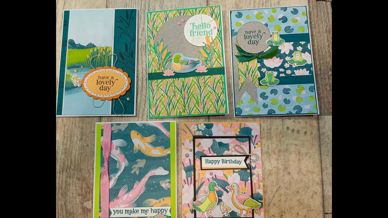 5 Cards using Lily Pad Lane Suite Stampin' Up!