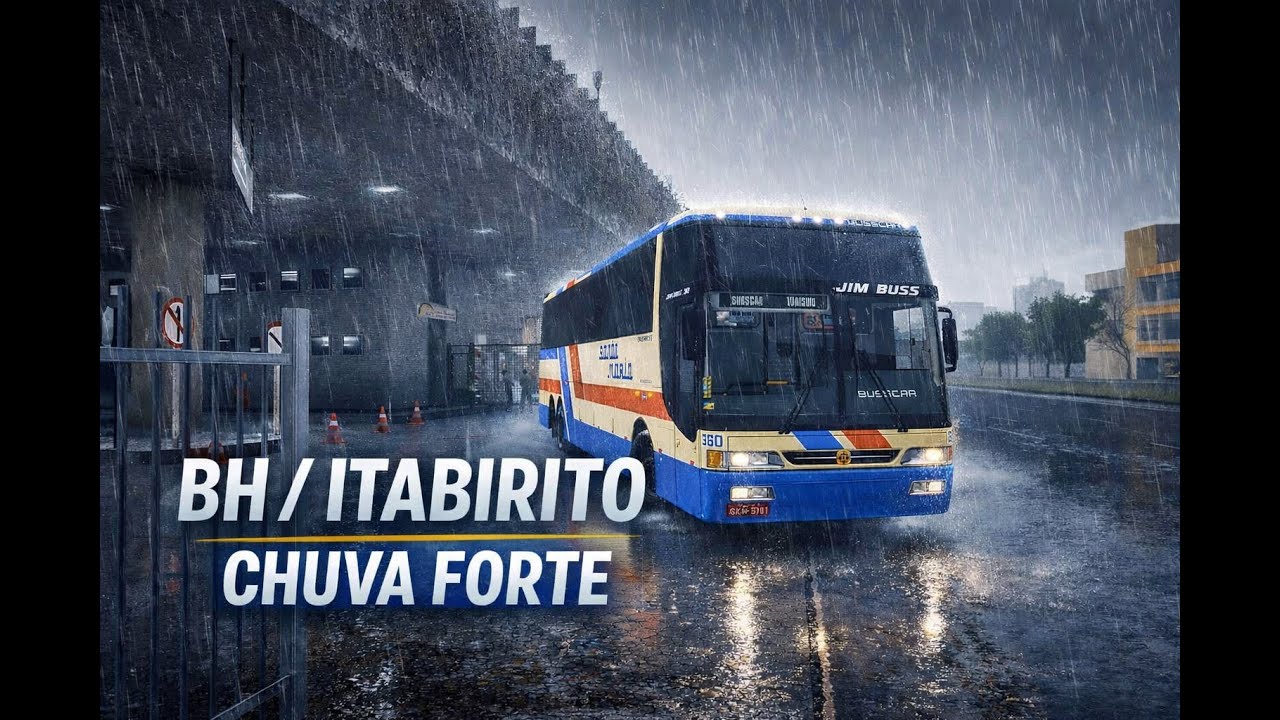 ETS2 — Viação Santa Maria | BH ➜ Itabirito 🚍 Saída Sob Forte Chuva na Capital | Viagem Realista