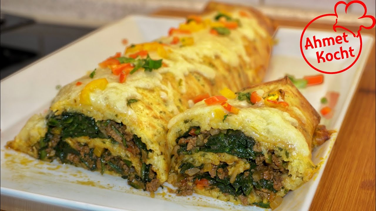 Gerollte Kartoffeln mit Hackfleisch und Spinat | Ahmet Kocht | kochen | Folge 446
