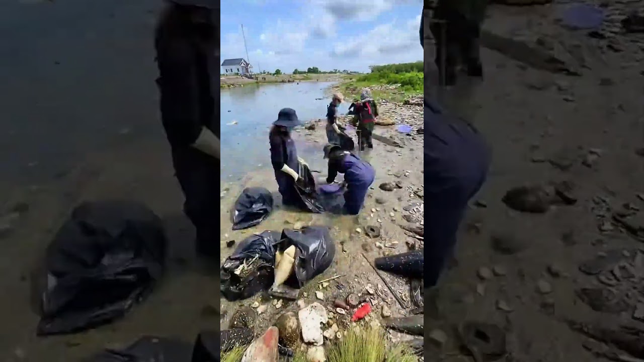 Cleaning a massive trash site 
