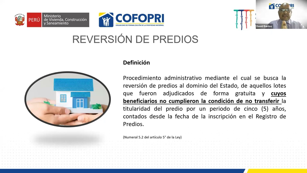 Clase magistral 3  Adjudicacion, reversion de lotes, formalizacion con observaciones, COFOPRI 2022|