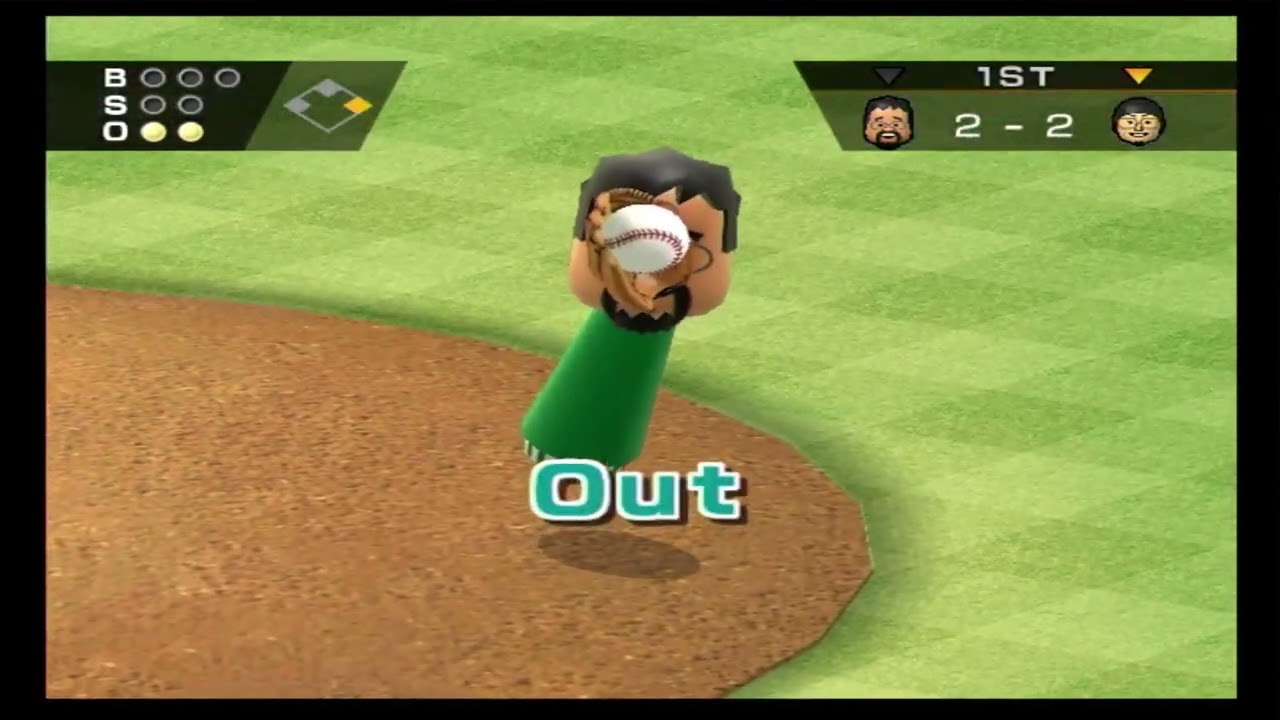 Wii Sports Baseball Kentaro vs Shinnosuke