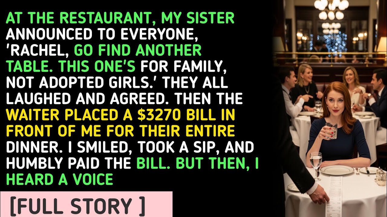 AT THE RESTAURANT, MY SISTER ANNOUNCED TO EVERYONE, 'RACHEL, GO FIND ANOTHER TABLE. THIS ONE'S FO...