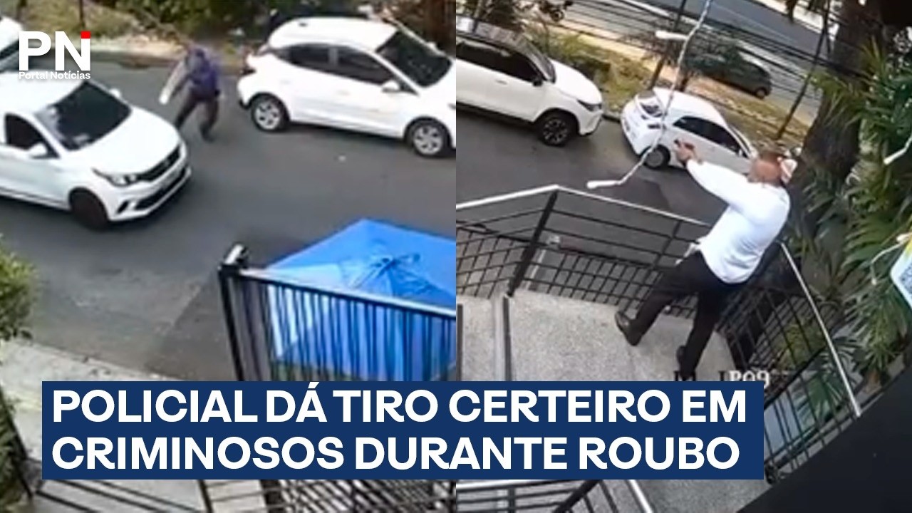 Tentativa de roubo acaba em tiroteio &agrave; luz do dia