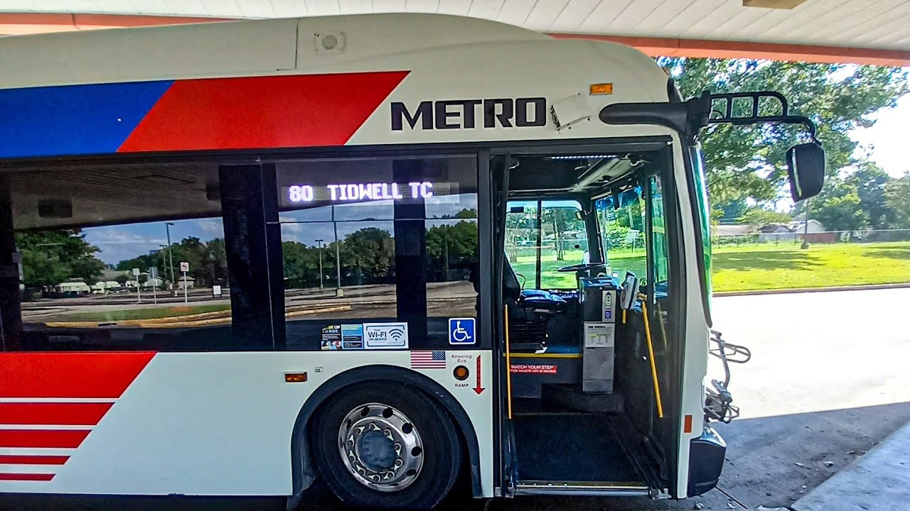Houston Tx, Houston Metro Buses In Action During Midday And Late Night Hours