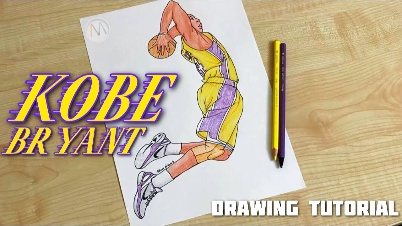 How to draw a basketball player Kobe Bryant Black Mamba / Drawing tutorial