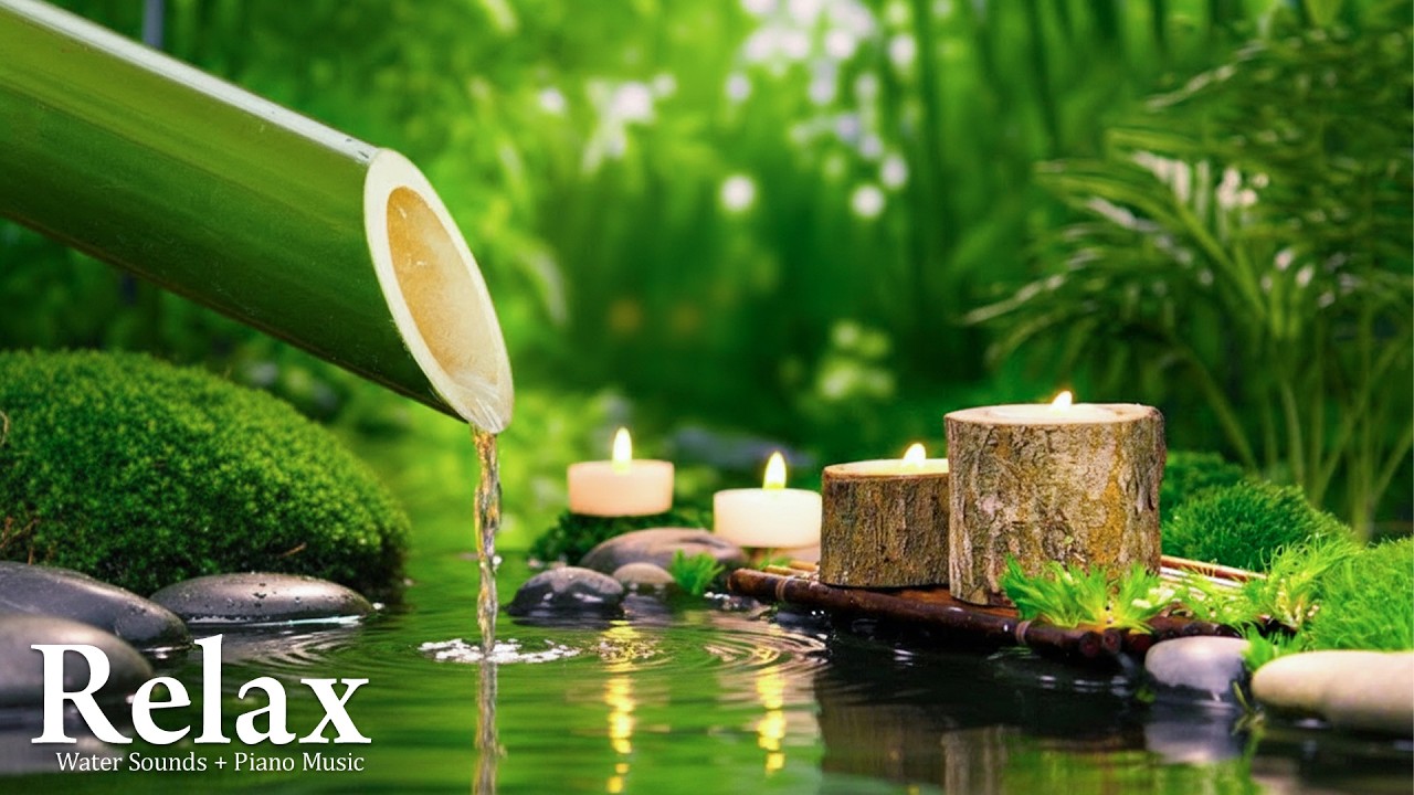 Calming Night Music with Bamboo Water Sounds 🌙 Deep Healing for Mind & Body Sleep
