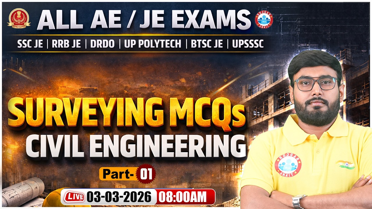 AE/JE Surveying MCQs | All AE/JE Exams | Civil Engineering Classes By Aditya Sir