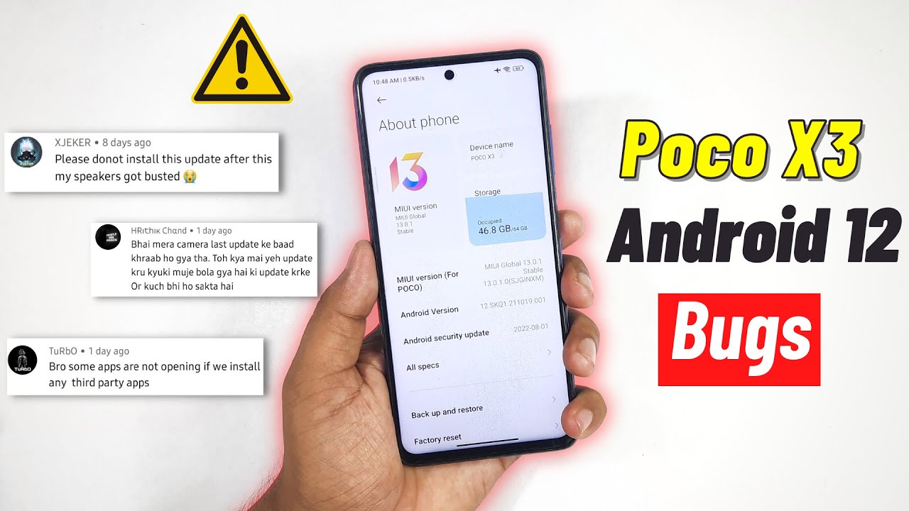 Poco X3 Miui 13 Bugs after update || Poco x3 Android 12 Bugs