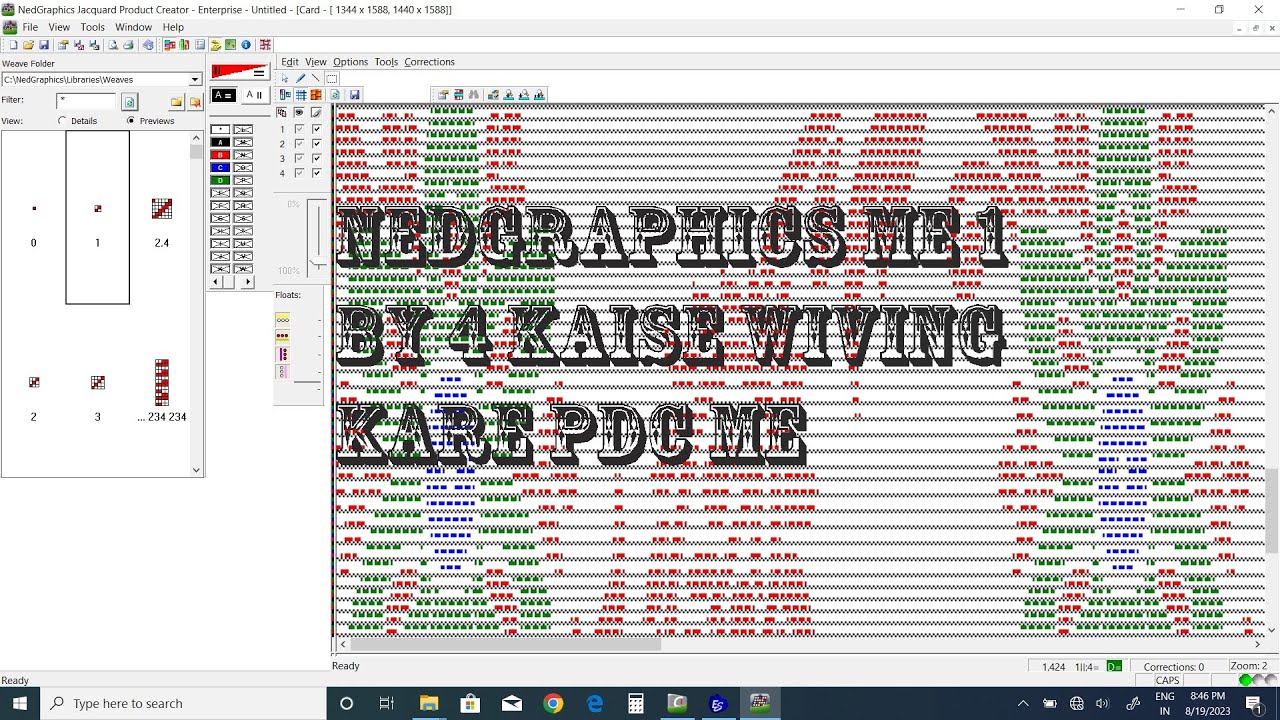 nedgraphiccs  texcelle  jucqqard    1 BY 4   ka weving kaise kare