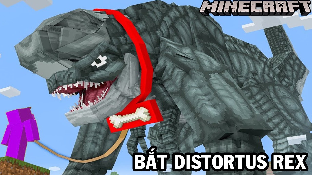 Bắt khủng long đột biến  Distortus rex (D-Rex) về làm thú cưng trong Minecraft | Game Short