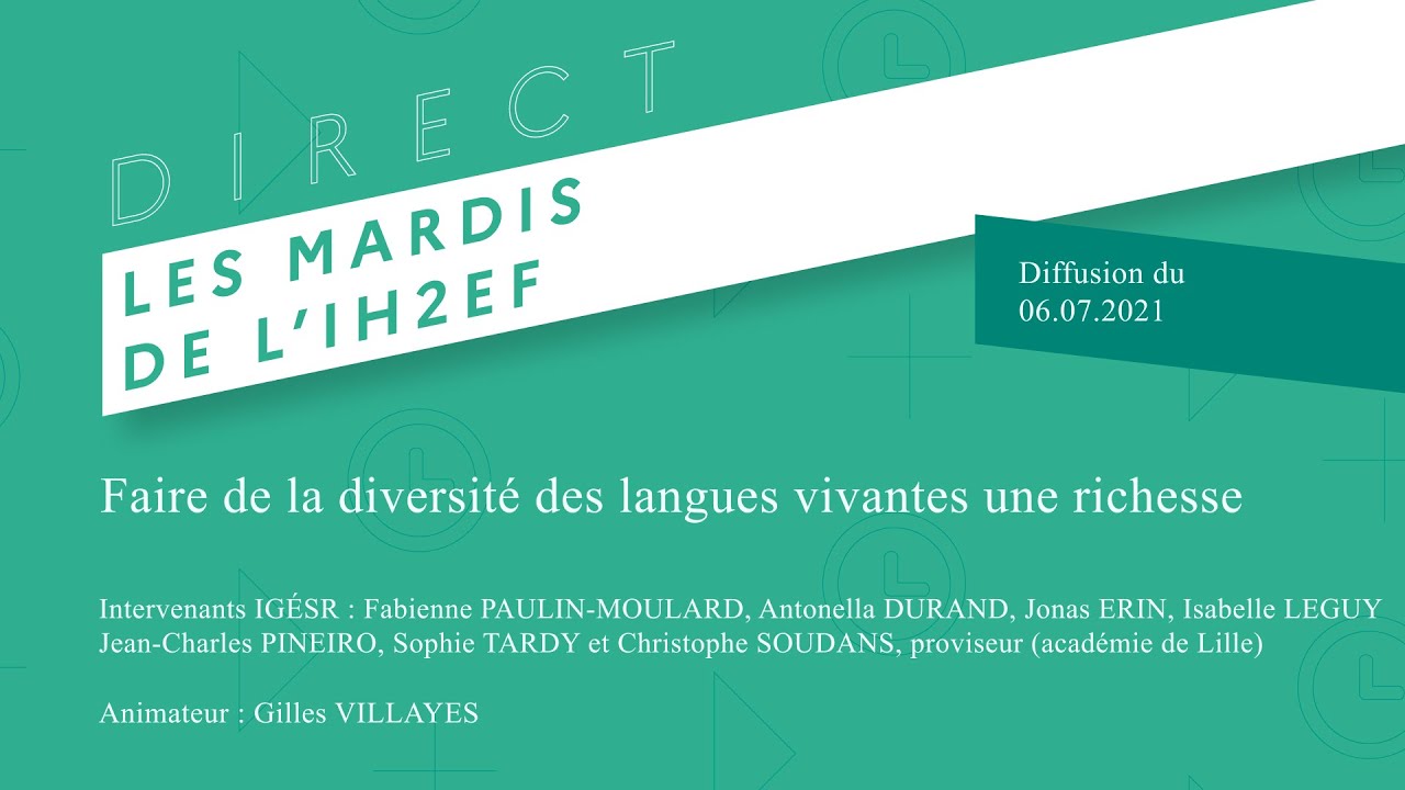 [Mardis de l'IH2EF] : les langues vivantes