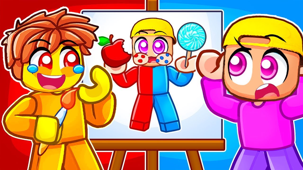 Mein KLEINER BRUDER darf nur EINE FARBE zum MALEN BENUTZEN in Roblox!
