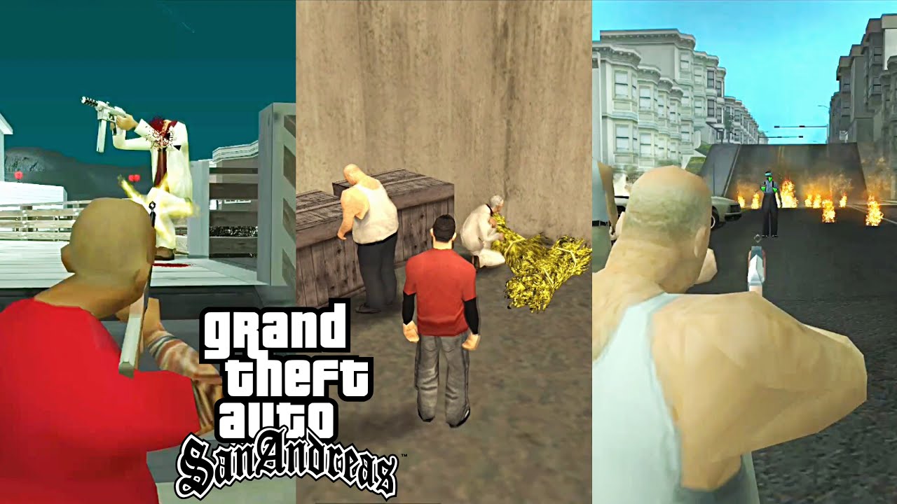 GTA San Andreas Gameplay - DYOM mission - Pier 69 Triads & Rifas vs Triads