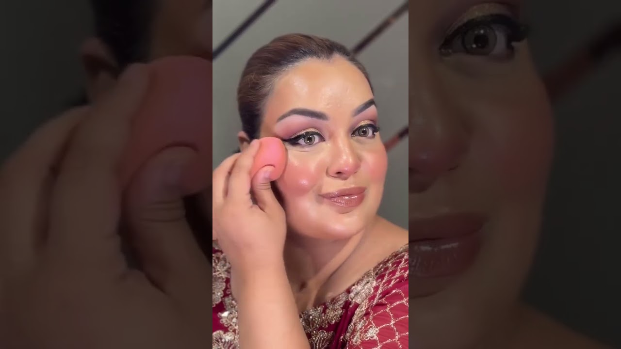MAROON DRESS MAKEUP TUTORIAL FOR EID ❤️#shortvideo #softglamlook #viralvideo #partylook #shorts