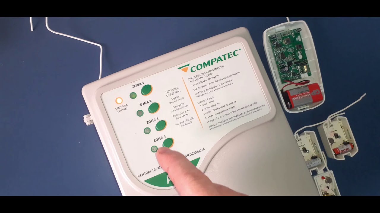 COMPATEC AP4*** Cadastro de sensores Magnetico sem fio RSHT1, RSHT8 e Infravermelho sem fio IR30