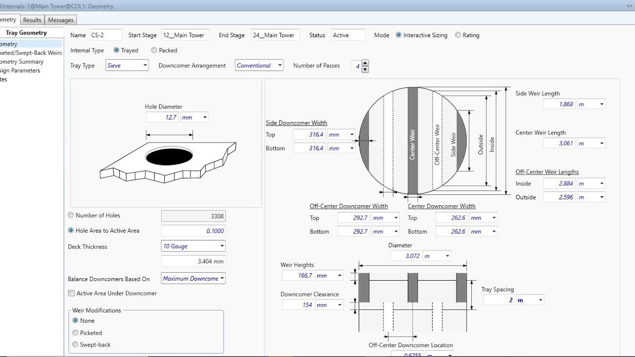 How to Design Distillation Column Internals in Aspen Hysys: Column Hydraulics