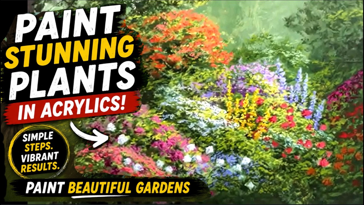 How to Paint a Large Group of Plants in Acrylics