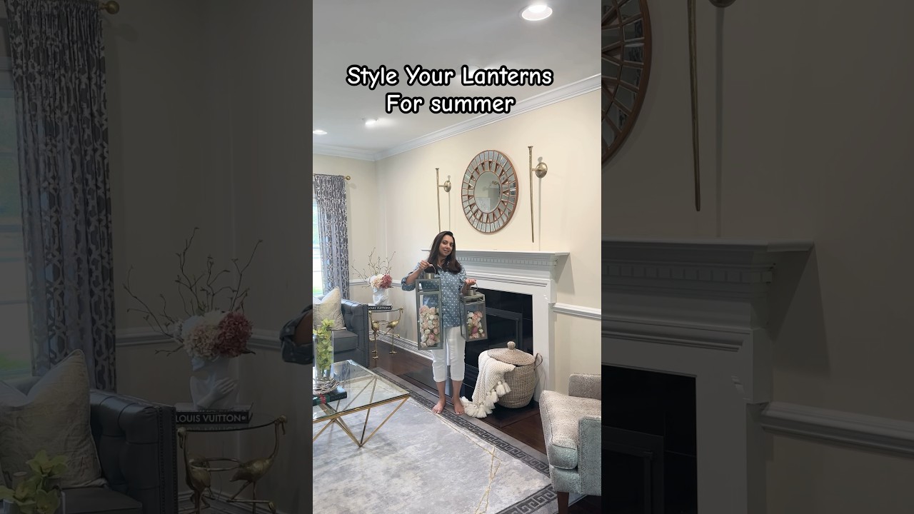 Dress your lanterns for summer with your fav florals #shortsvideo #homedecor #diy #decor #amazon
