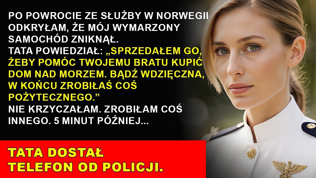 „Tata sprzedał mój wymarzony samochód na dom brata — aż wykonałam jeden cichy telefon“