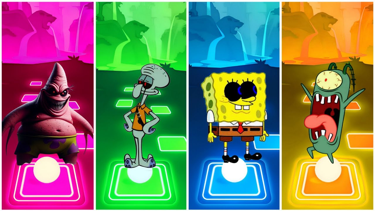 Patrick Star Exe 🆚 Squidward Exe 🆚 Spongebob Exe 🆚 Plankton Exe 🎶 Tiles Hop