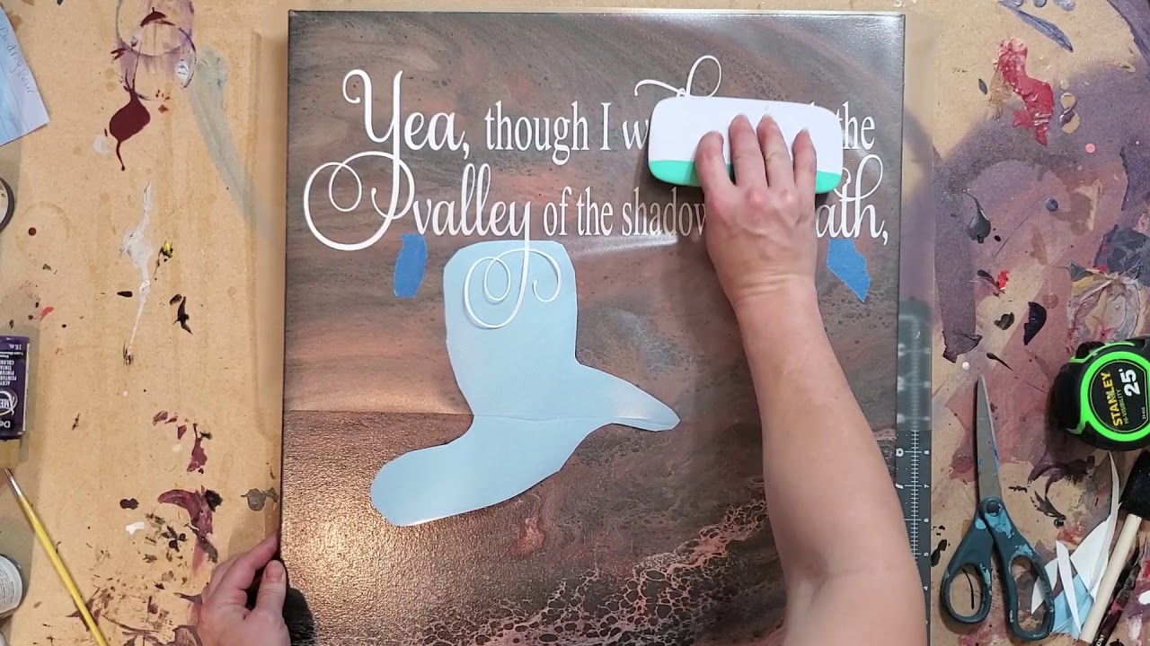 How to Apply Adhesive Vinyl to Acrylic Painting on Canvas step by step guide