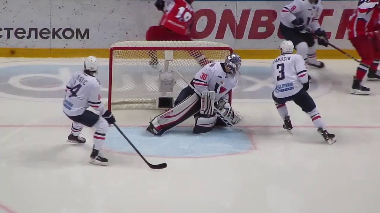 Jakub Stepanek in action during the CSKA@Slovan hockey game