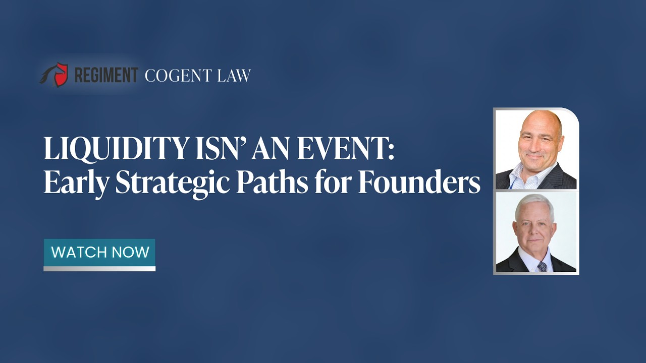 Liquidity Isn’t an Event: Early Strategic Paths for Founders