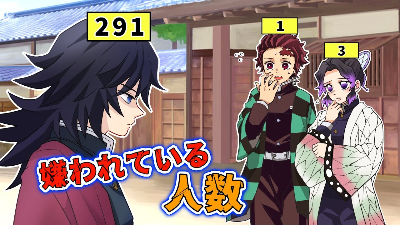 【鬼滅の刃×声真似】もしも嫌われている人数が可視化されてしまったら？義勇の頭上の数字の大きさに一同驚愕！？【ぎゆしの・錆兎・炭治郎】