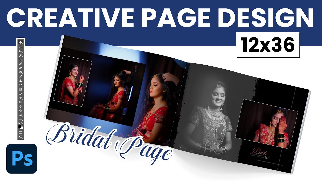 Bridal Wedding Album Design in Photoshop | Getting Ready Page Kaise Design Kare