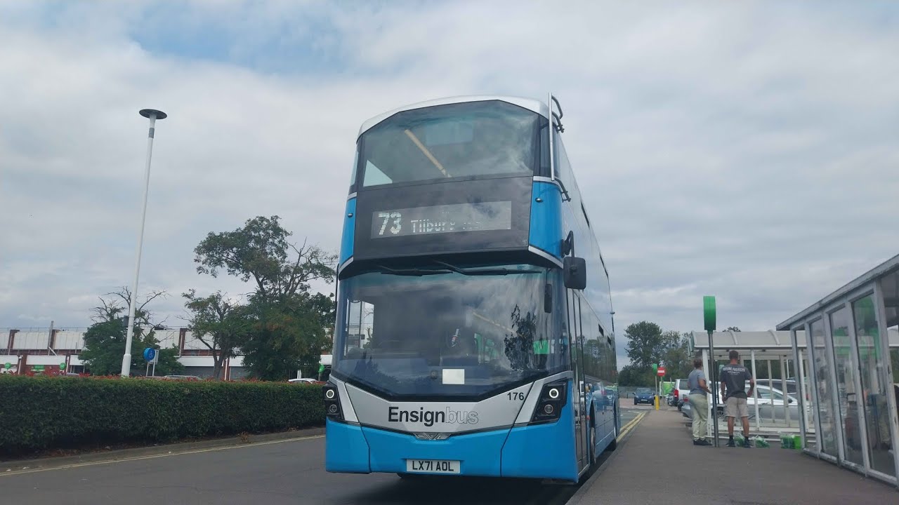 Full Ibus Visual. Ensign Bus Route 73. Lakeside - Tilbury Asda. 176 (LX71 AOL)