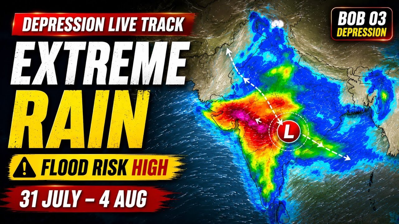 Weather Alert: Depression Moving to Gujarat-Rajasthan | Flooding Rains 30 July - 4 August
