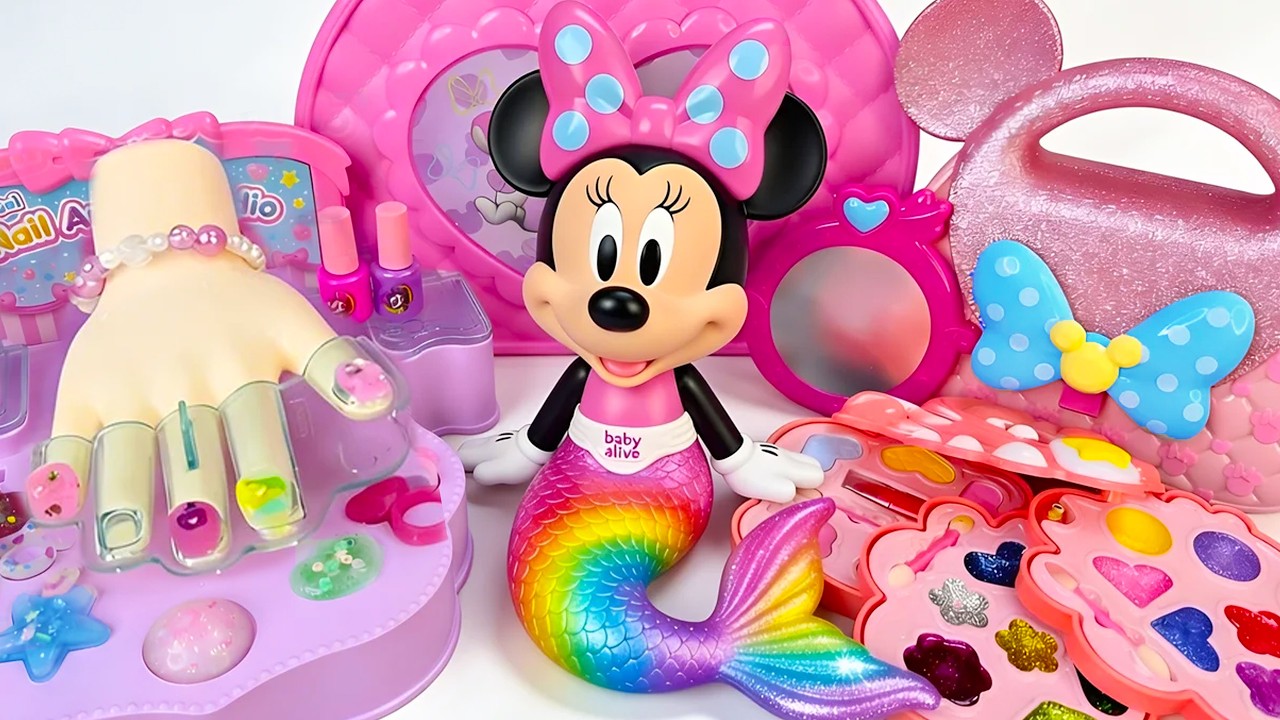 Minnie Mouse 2026🎀 Set Unboxing del maquillaje arcoíris vs nail studio rosa de Minnie, de Disney