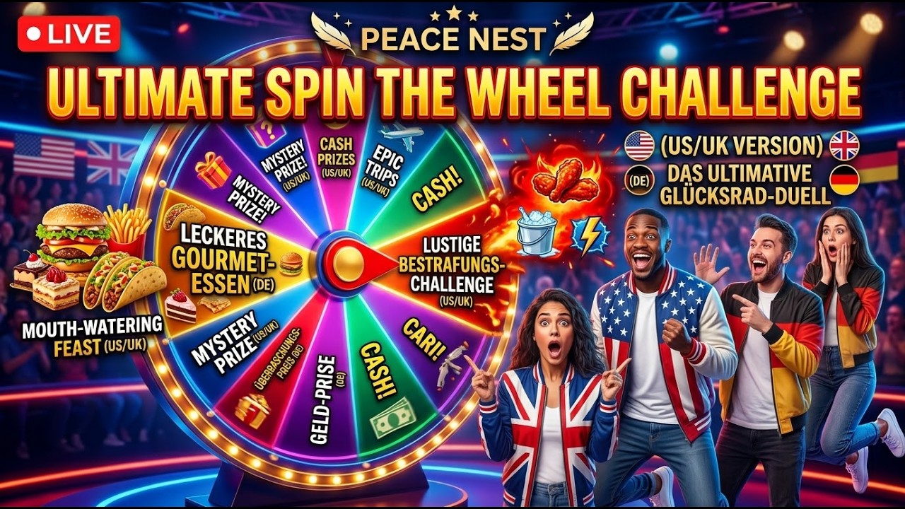 LIVE USA German Spin Wheel Challenge 🎡 Food, Fun & Surprises! #Live #Challeng #fun #USA #UK #Germany