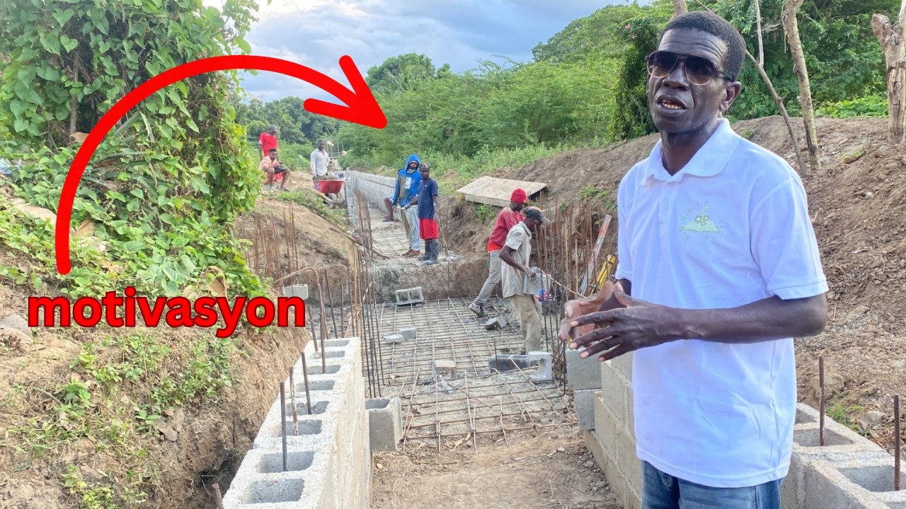 Goumen pou kanal irigasyon an fini! Anpil motivasyon. 🚧 💦 🌾 🇭🇹 💪 #construction  #haiti #foryou