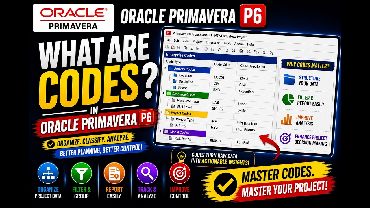 WHAT ARE CODES IN ORACLE PRIMAVERA P6?
