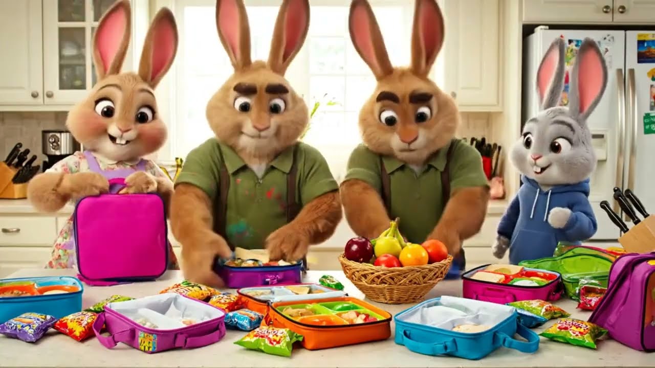 SCHOOL MORNING RUSH! ⏰ Bunny Family Chaos & Rabbit School Full Episode Routine Vlog 