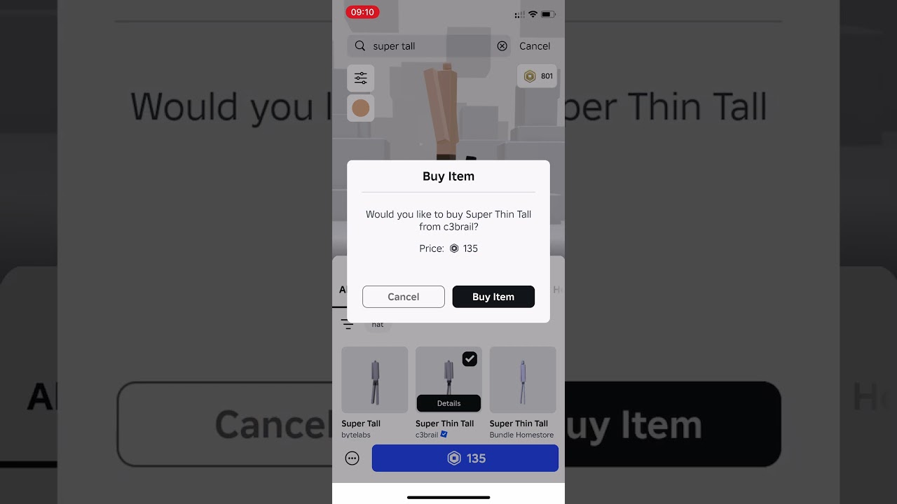 I Buy Super Thin Tall 🦵 &mdash; Roblox Shorts #speedruning #games #funnymoments #gaming #roblox