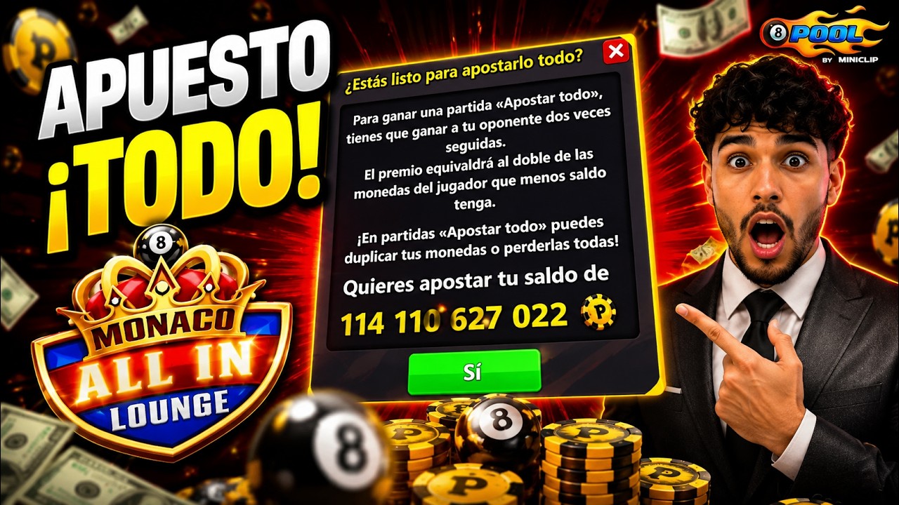 APUESTO TODAS MIS MONEDAS EN 8 BALL POOL 😱‼️