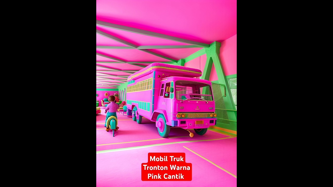 Mobil Truk Tronton Warna Pink Cantik