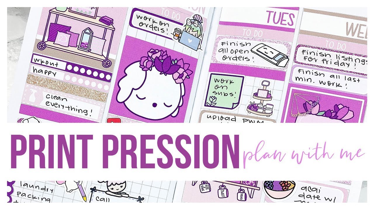 Plan With Me | Print Pression Weeks | Four Page Spread!