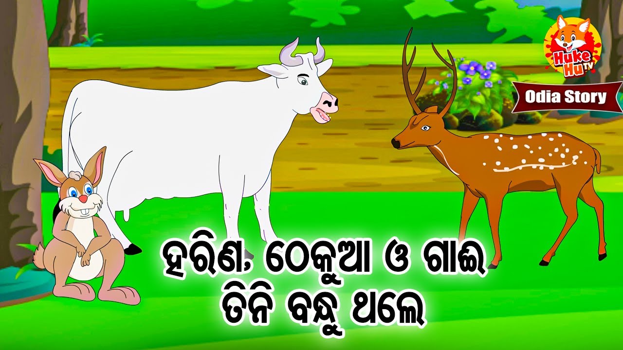 Harina,Thekua,O GaaiTini Bandhu Thile - ହରିଣ ଠେକୁଆ ଓ ଗାଈ ତିନି ବନ୍ଧୁ ଥିଲେ  | Odia Moral Story | Huke
