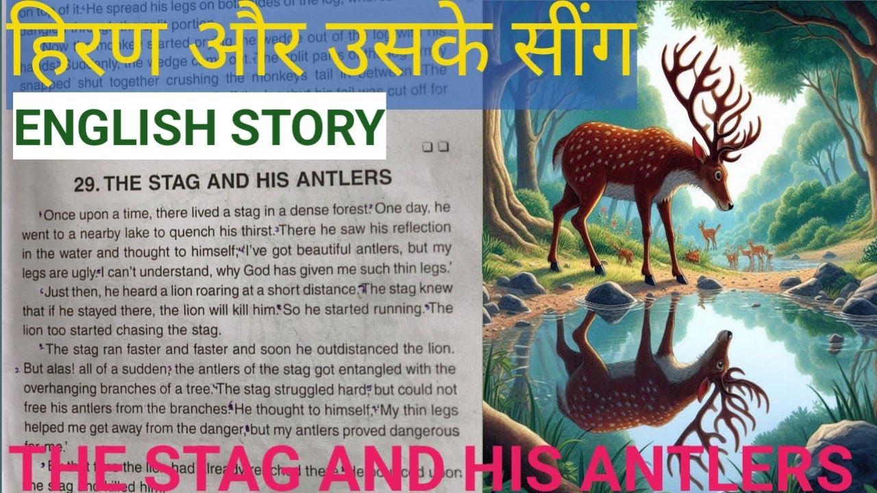 हिरण और उसके सींग THE STAG AND HIS ANTLERS 🇮🇳🇮🇳🇮🇳🇮🇳🇮🇳🇮🇳 ENGLISH STORY